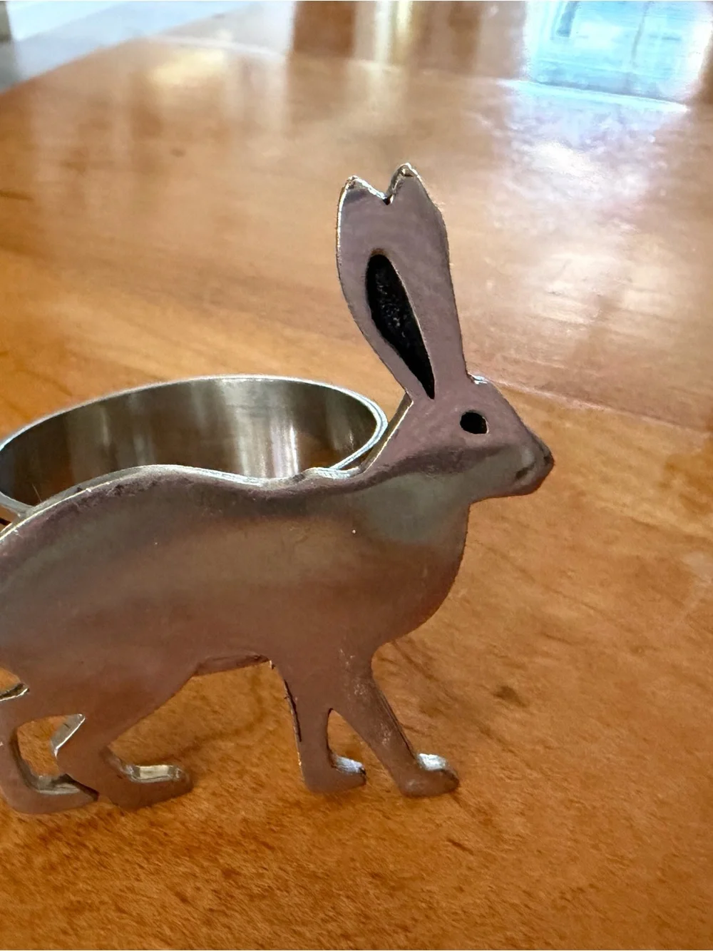 Pier One Cabincore Animal Napkin Rings Set of 4 Polished Silver Tone Metal